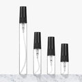 50/100PCS 2ML 3ML 5ML 10ML Black Portable Glass Perfume Bottle Empty Refillable Bottle Cosmetics Bottle Sample Thin Glass Vials