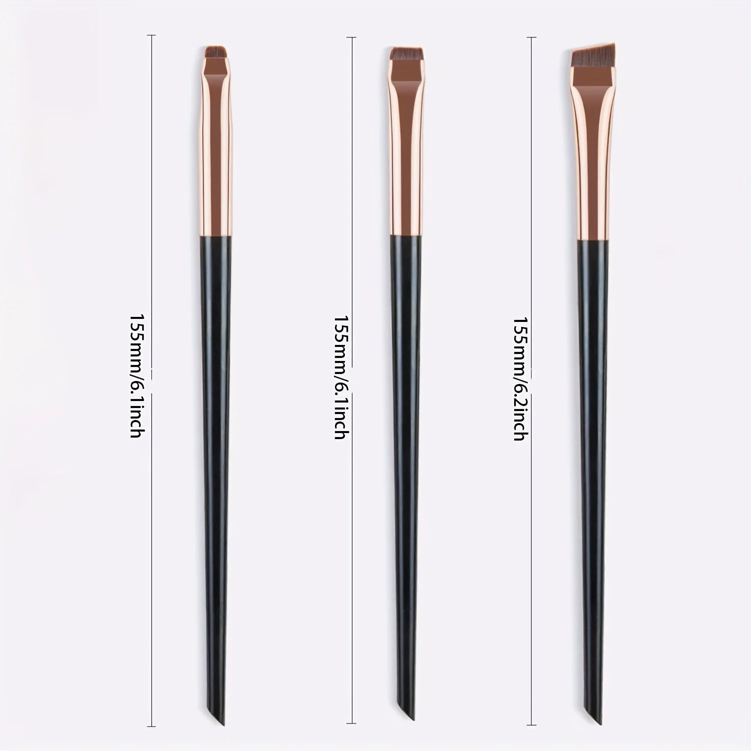 3pcs Makeup Brush Set, Blade Eyeliner Brush Fine Oblique Head Eyebrow Brush Outline Eyeliner Ultra-Thin Eye Shadow Brush Makeup