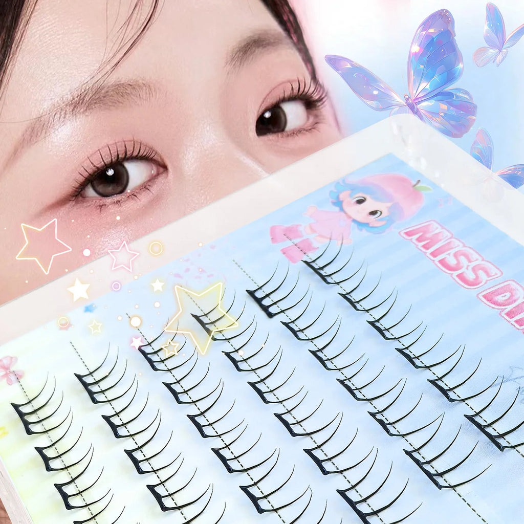 Glue-free Lashes Cluster Ultra-thin Sheet Series False Eyelashes Zero Touch Feeling· Liquid Bond Eyelashes Segmented Lashes