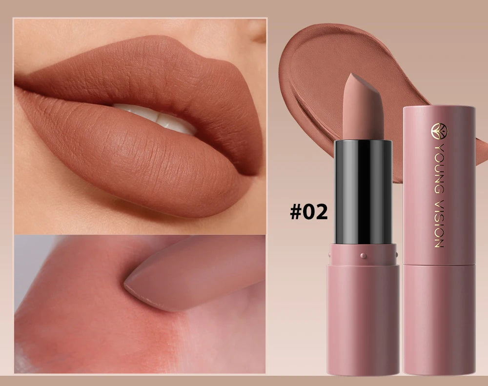 12-Color Matte Lipstick , Non-Fading, Non-Stick Cup Long-Lasting Velvet Finish, Smooth Matte Lip Color Waterproof Smudge-proof