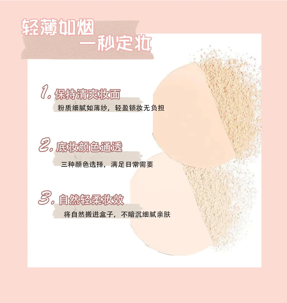 Soft focus fog powder,honey powder,dry powder,makeup,oil control,long-lasting waterproof,concealer,loose powder,biscuit skin