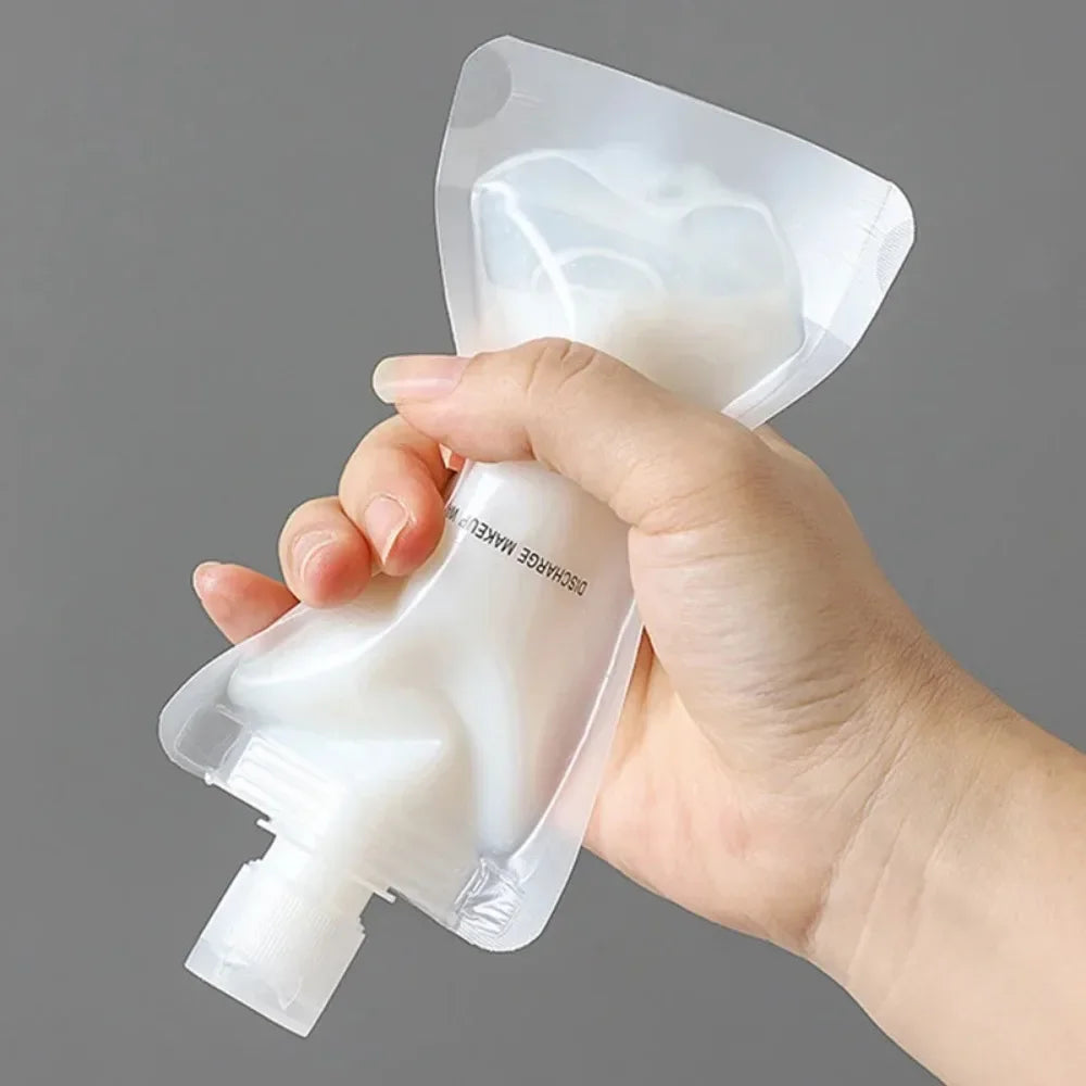 5Pcs Travel Bottles Empty Squeeze Bag Refillable Lotion Dispenser Bag Shampoo Toiletries Liquid Cosmetic Container Storage Pouch
