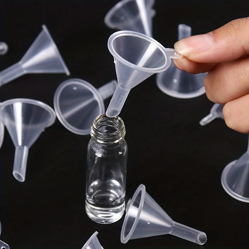 10 Precision Mini Funnels for Lab Bottles, Essential Oils, Perfumes, Flavours, Sand Painting and Powders