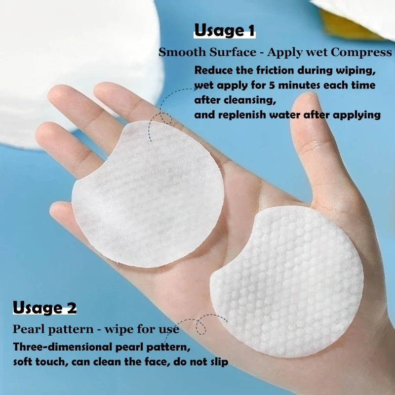 Disposable Makeup Cotton Pad 300/600/1200pcs Soft Pearl Notched Design Facial Cleaning Wipes Makeup Remover Beauty Cosmetic Tool