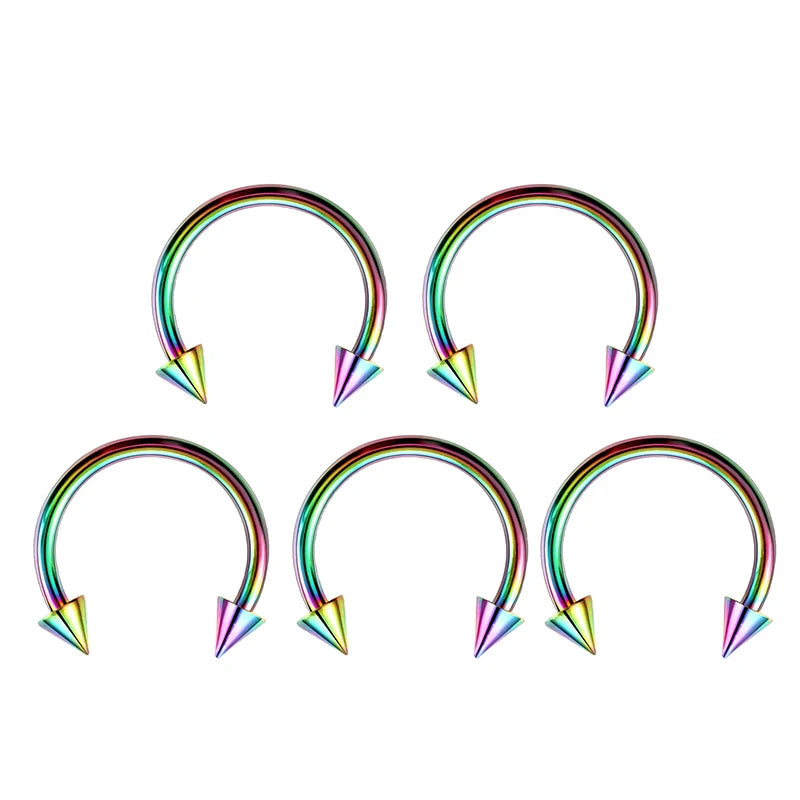 40PCS Surgical Steel Body Piercing Jewelry Lot Bulk Nose Ring Tongue Bar Lot Eyebrow Labret Piercing Set Horseshoe Ring Lot Pack