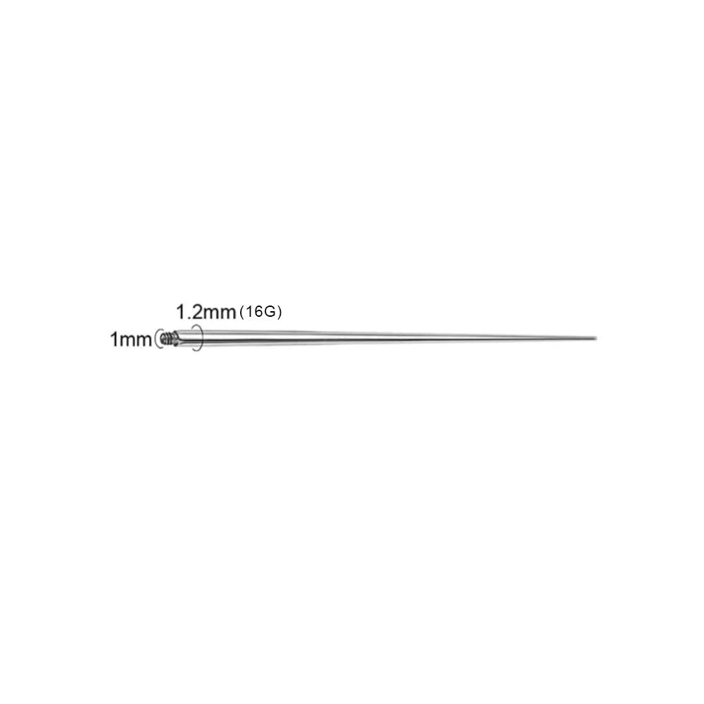 10pcs Insertion Pin Taper Thread Pin Labret Barbell Ear Lip Nose Piercing Taper Earrings Surgical Steel Piercing Connect Tool