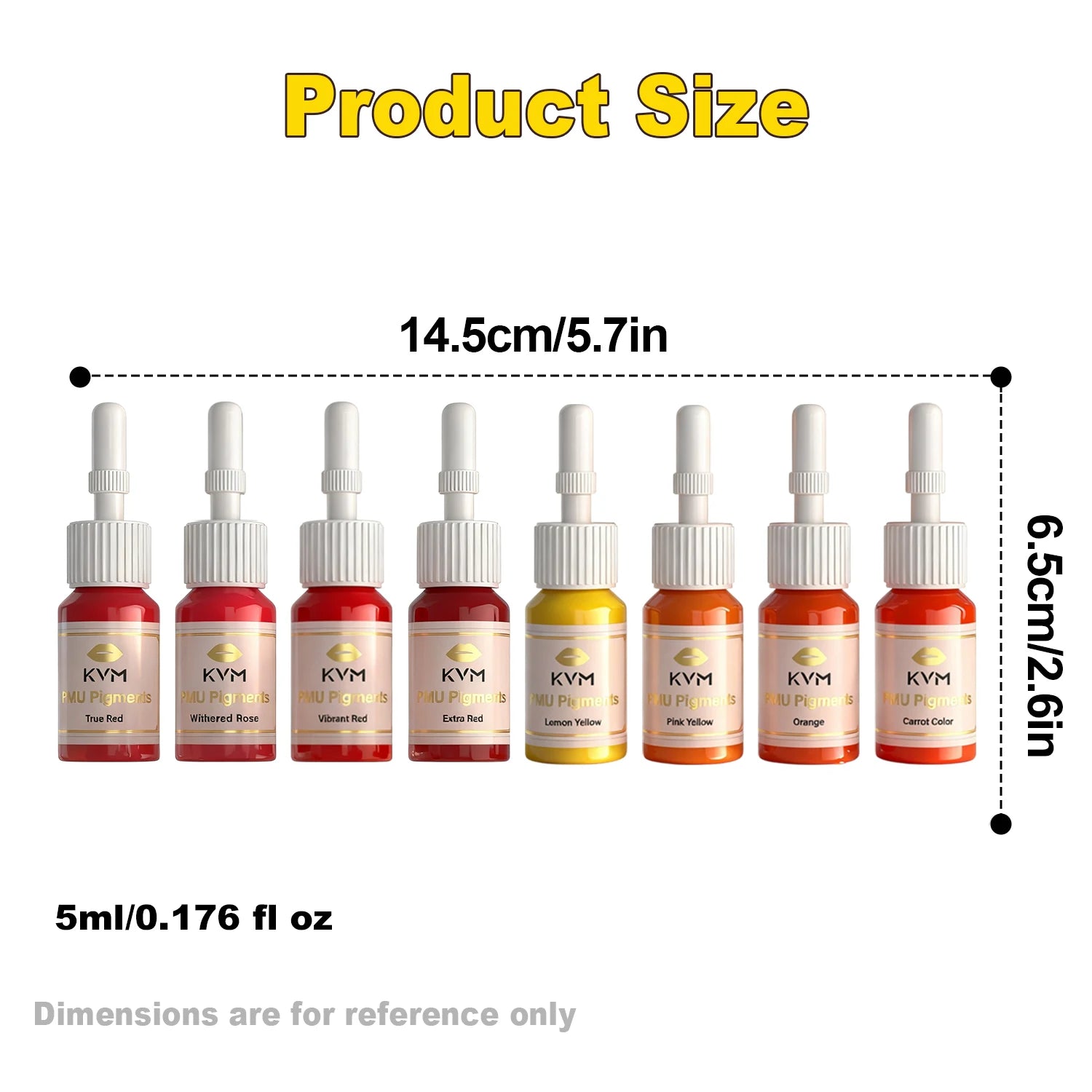KVM 5/8pcs Multicolor Eyebrow Microblading Inks Semi Permanent Lip Makeup Pigment Eyeliner Black Brown Tattoo Ink Supplies