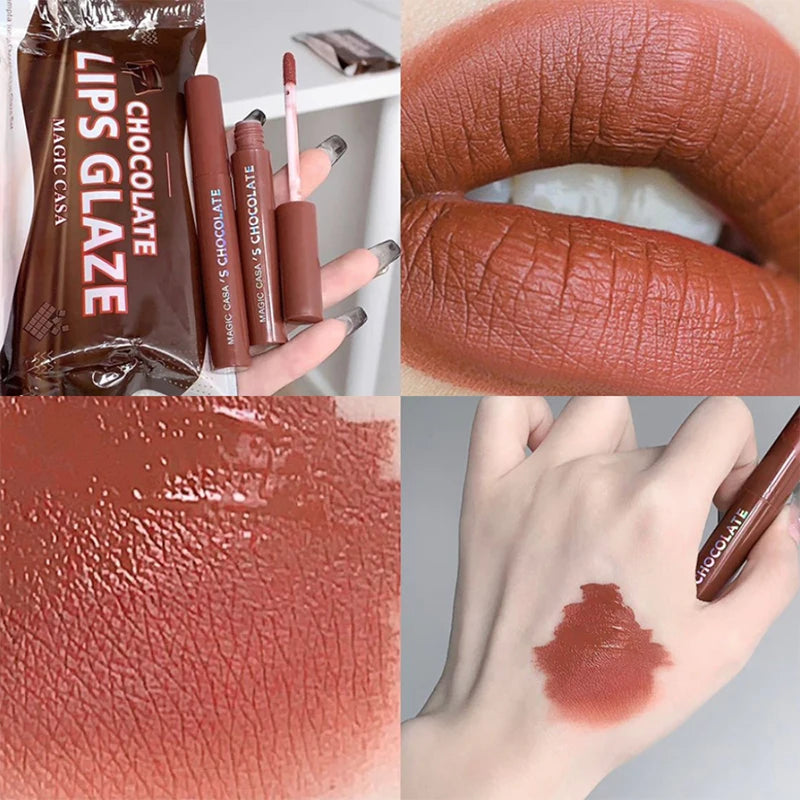 Chocolate five lip glaze set Mist matte lipstick girl student