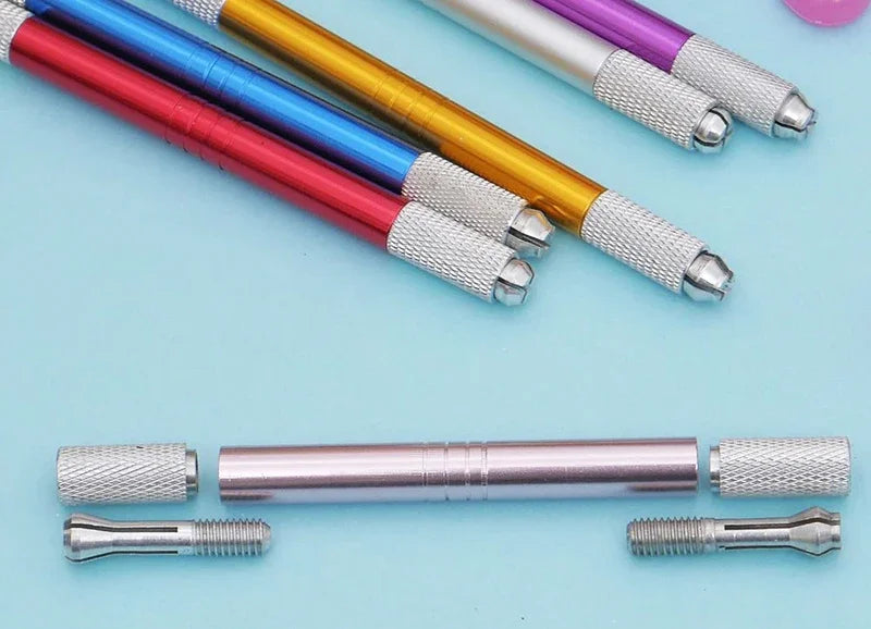1PC Microblading Double Head Manual Pen Tattoo Machine Needle Blade Permanent Makeup Embroidered Eyebrow Lips Tebori Munsu