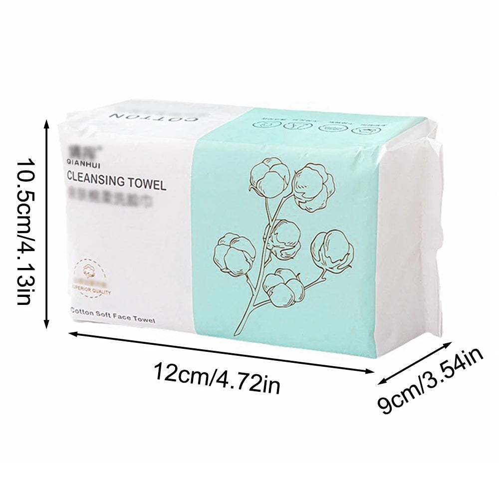 100PCS Natural Disposable Face Towel Travel Facial Cleansing Wet And Dry Makeup Remover Pearl Cotton Soft Makeup Nonwoven Towel