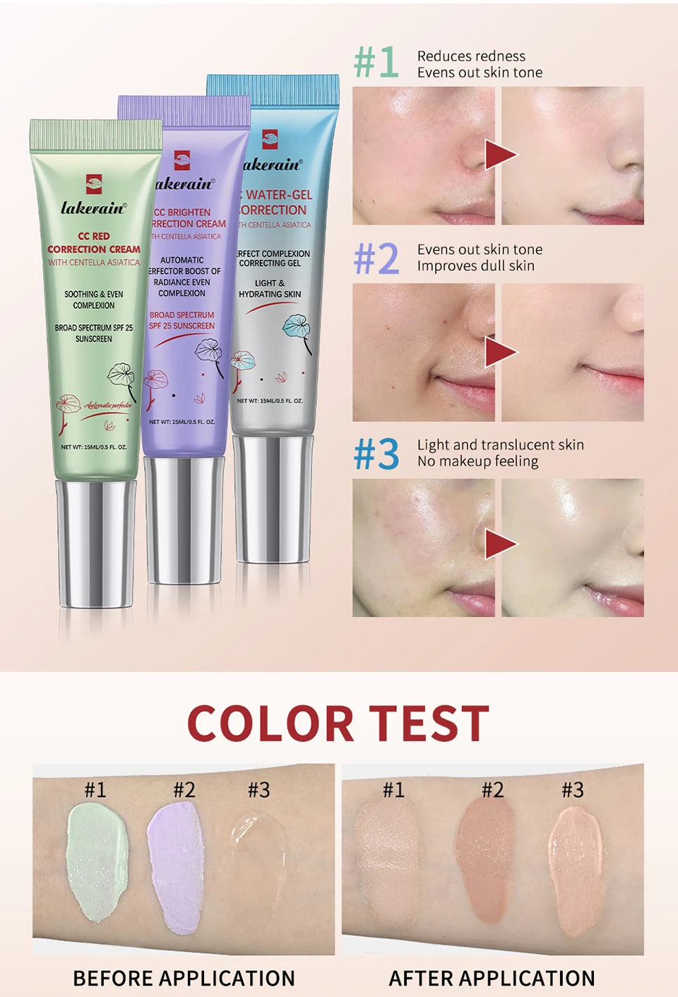 CC Cream erborian Centella Change Color Moisture Cream Makeup Foundation Full Coverage Magic Foundation Covering Korean Makeup