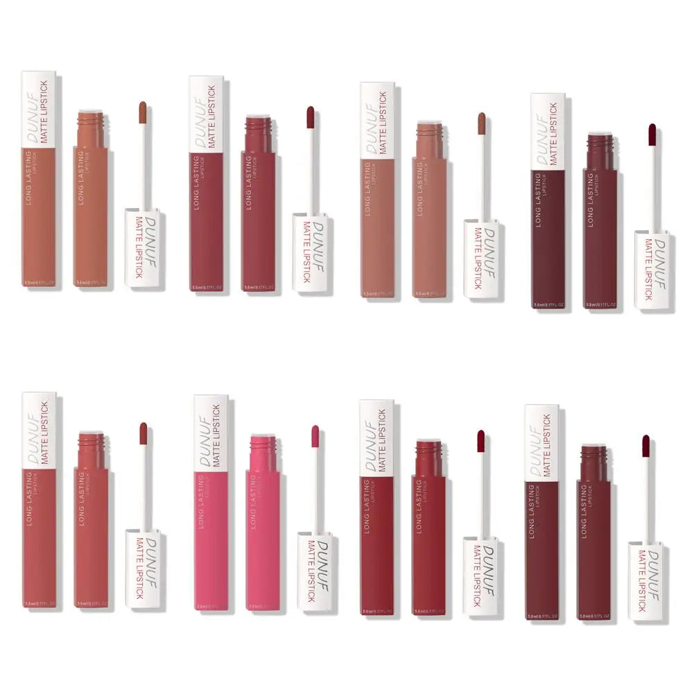 Non Stick Cup Liquid Lipstick Dark Purple Long Lasting Lip Gloss Matte Velvet Finish Resistant To Fading Waterproof Lip Cosmetic