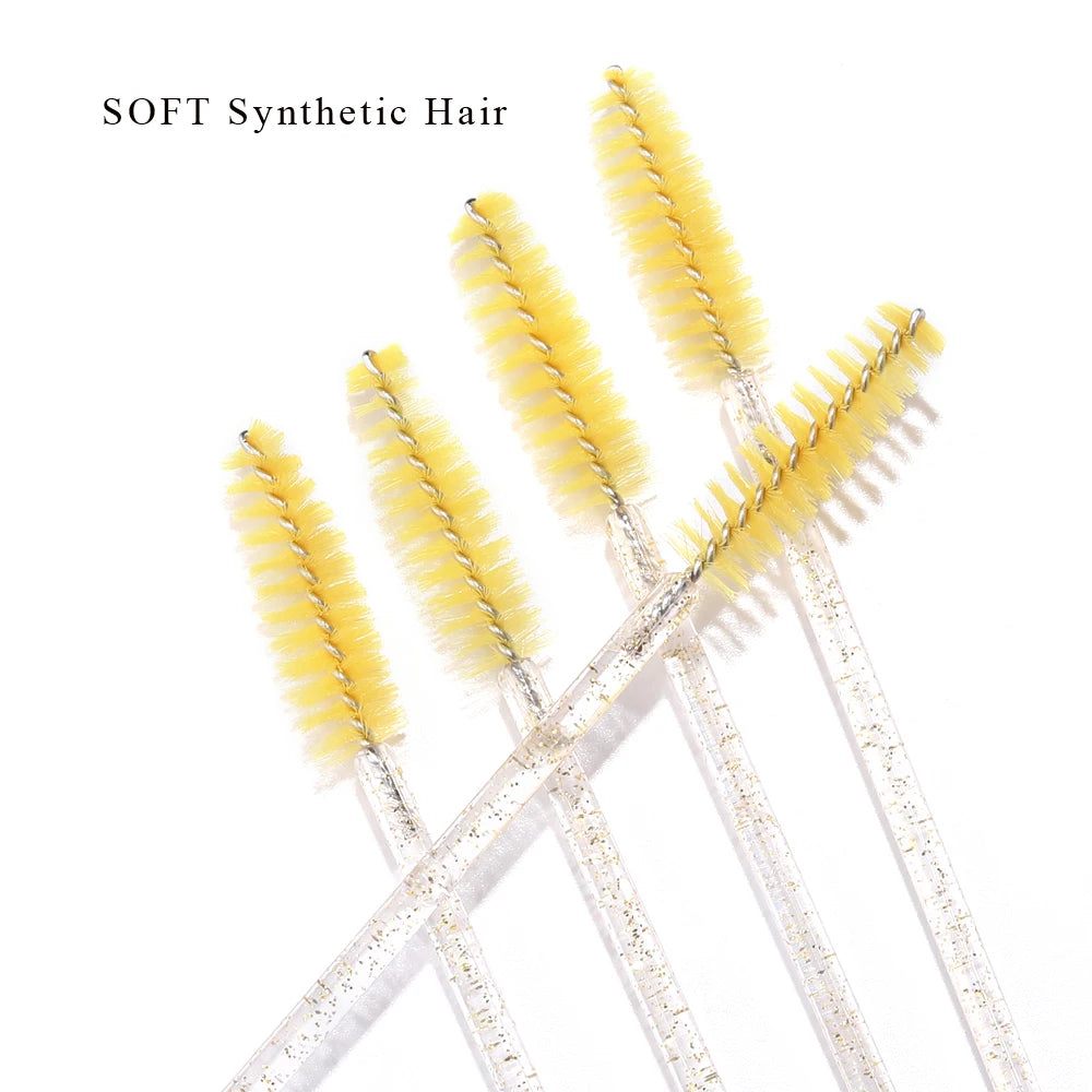 100Pcs Disposable Eyelash Brushes Spoolie Mascara Wands For Eyelash Extension Household Salon Cosmetic Supply