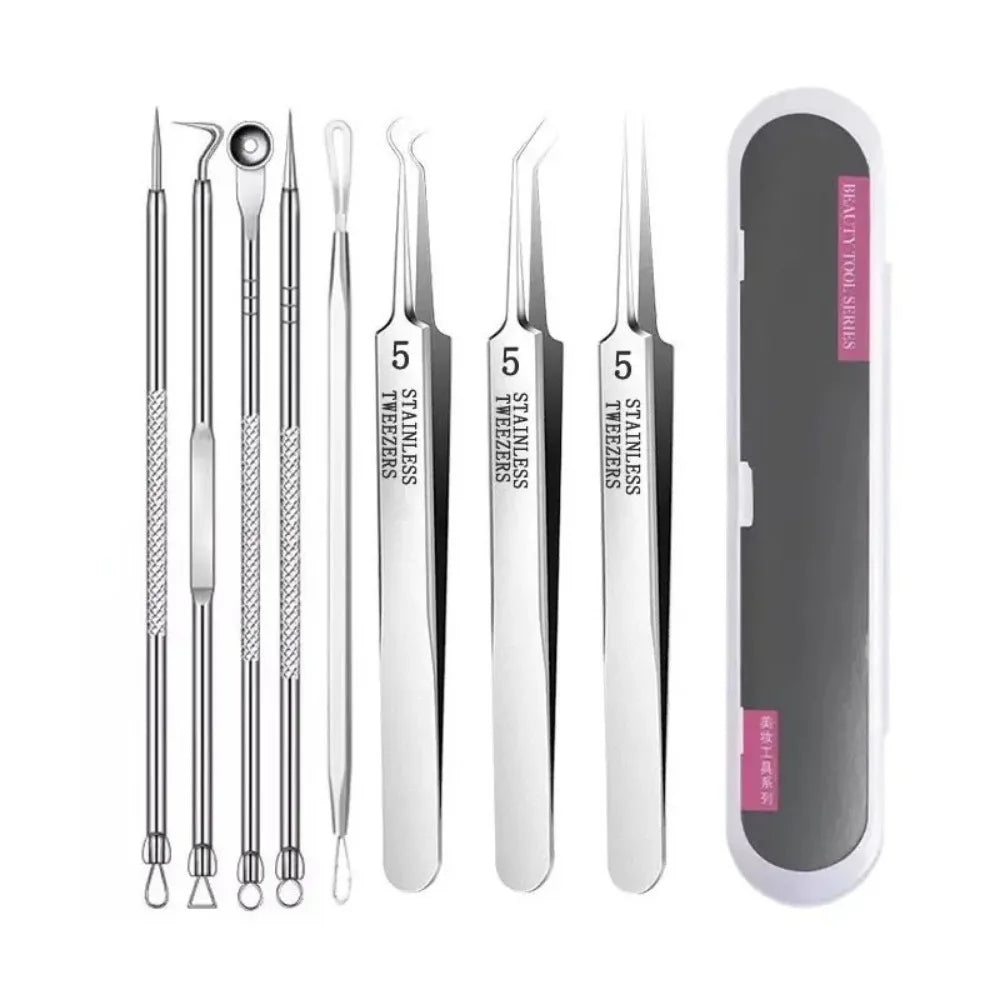 1-11PCS Stainless Steel Acne Clip, Cell Clip, Blackhead Clip, Acne Needle, Beauty Salon Acne Tool