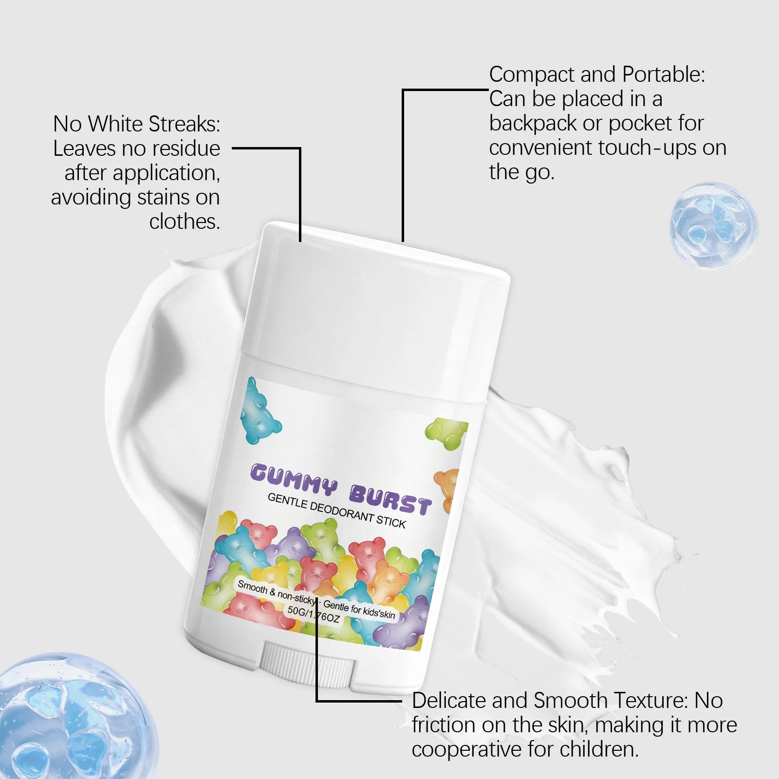 Body Odor Remover Antiperspirant Stick for Kids Sweat Odor Inhibiting Armpit Refreshing Lasting Fragrance Body Deodorant Stick
