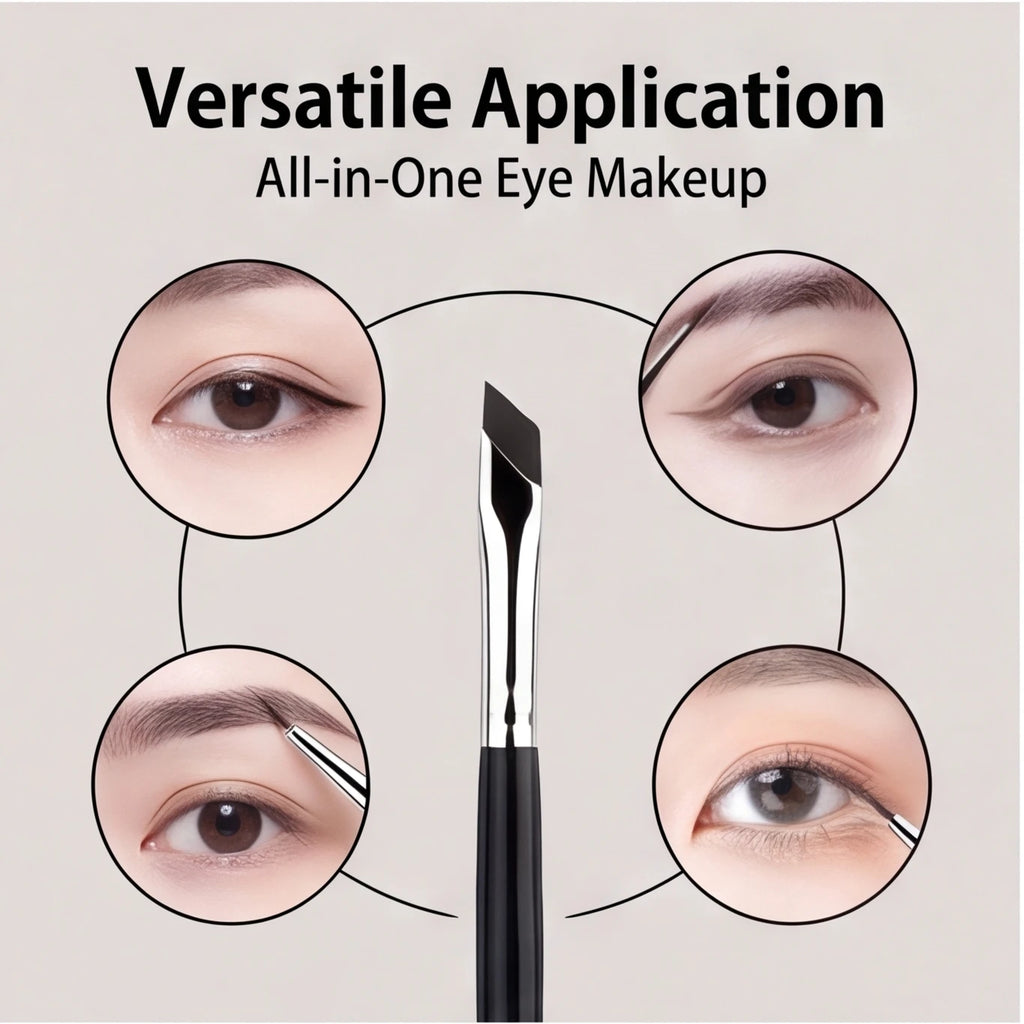 7 combination precision detail makeup brushes, eyeliner and eyebrow brush sets, with ultra-thin eyebrow and lower eyelid brushes