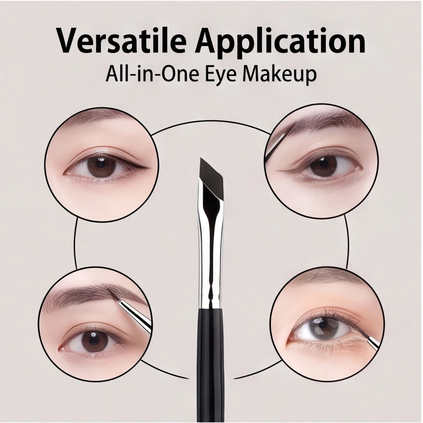 7 combination precision detail makeup brushes, eyeliner and eyebrow brush sets, with ultra-thin eyebrow and lower eyelid brushes