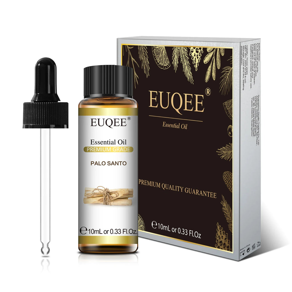 EUQEE 10ml Pure Essential Oil Peppermint Palo Santo Bergamot Eucalyptus Lavender Cinnamon Cedarwood Aromatherapy Essential Oils