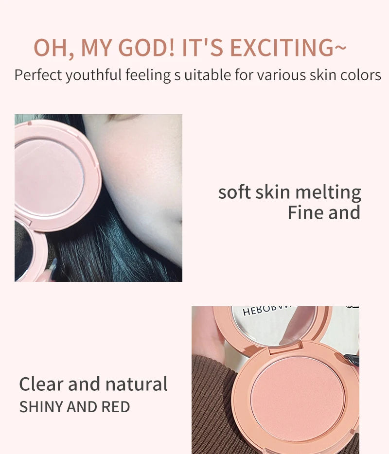 HERORANGE Creamy Blush Soft Matte Natural Color Long Lasting Daily Cheek Makeup For Women