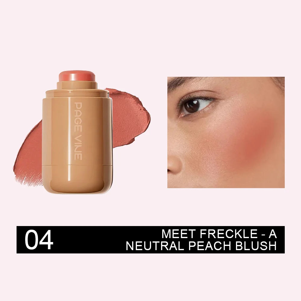 New Blush Stick 3-in-1 Cheek Lip Tinted Moistured Blush Stick Silky Brighten Blush Cream Blusher Cosmetics Tubes Matte Contour