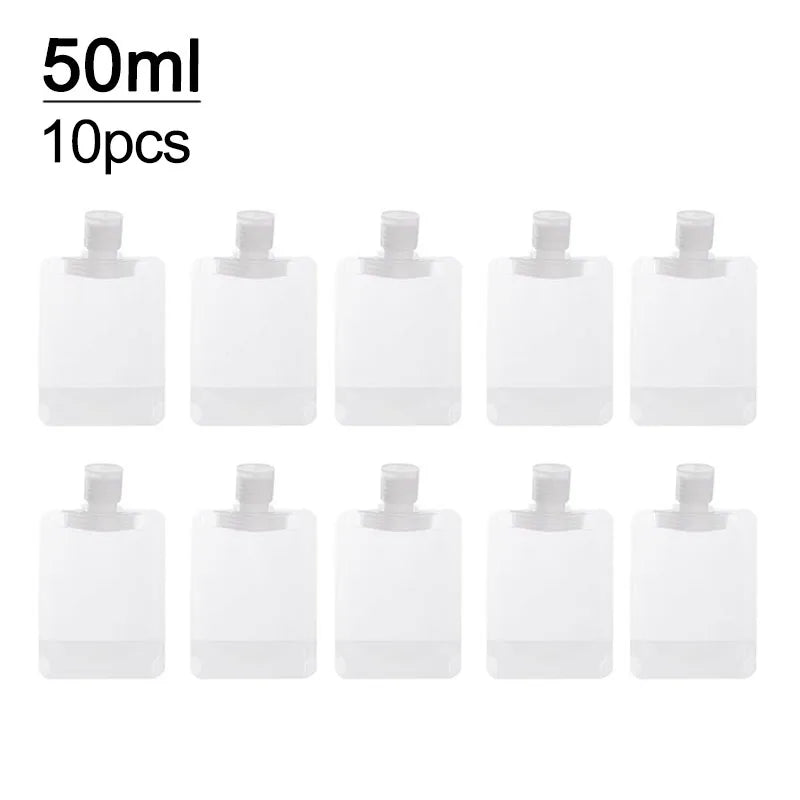 New 5pcs 30ml/50ml/100ml Refillable Travel Boats Empty Cosmetic Container Travel Bottles Liquid Cosmetic Storage Pouches FZP02
