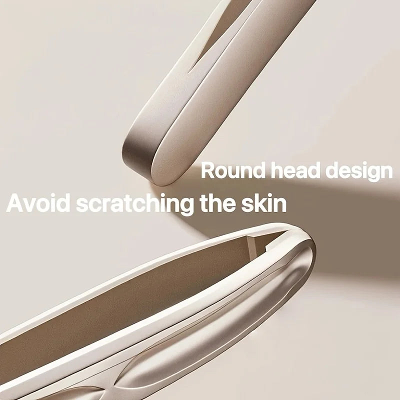 Stainless Steel Eyebrow Clips for Precision Beard and Mustache Trimming Gentle on Light Beige Round Head Tweezers