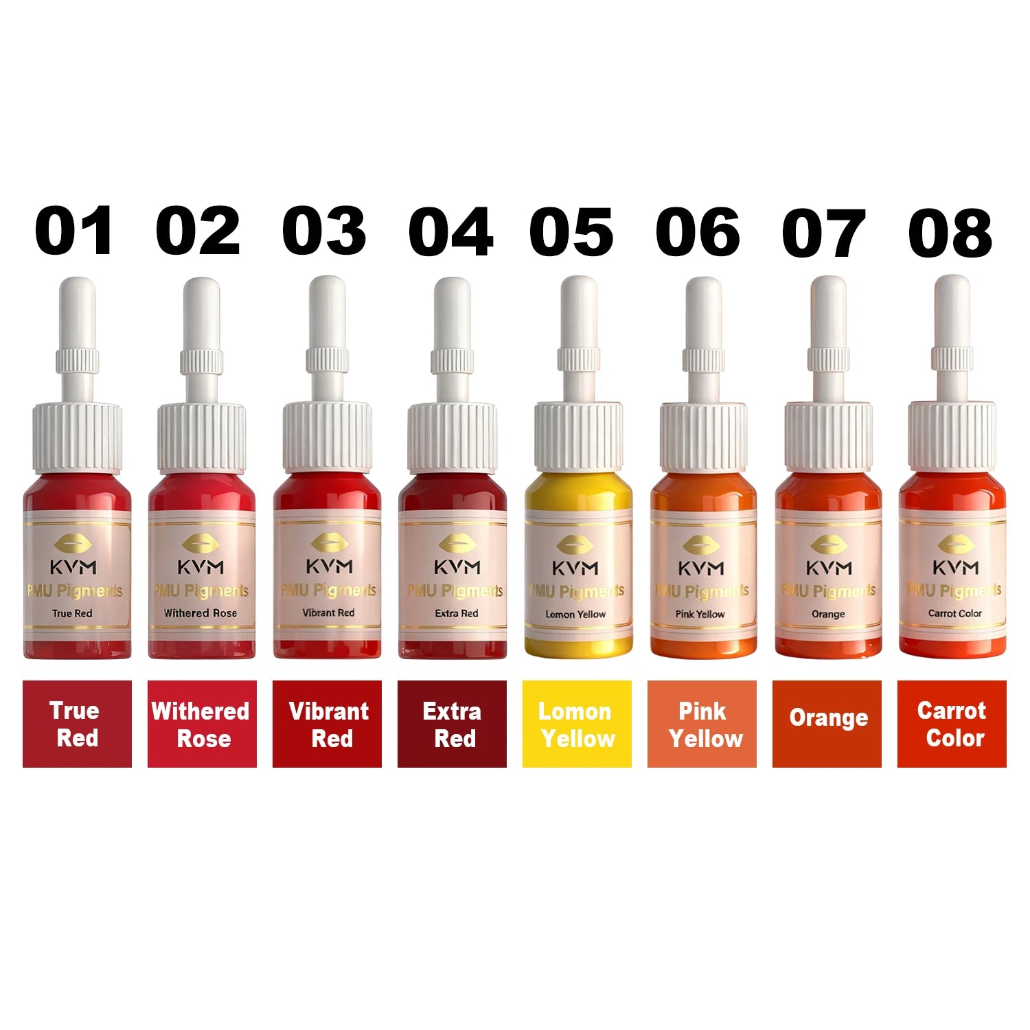 KVM 5/8pcs Multicolor Eyebrow Microblading Inks Semi Permanent Lip Makeup Pigment Eyeliner Black Brown Tattoo Ink Supplies