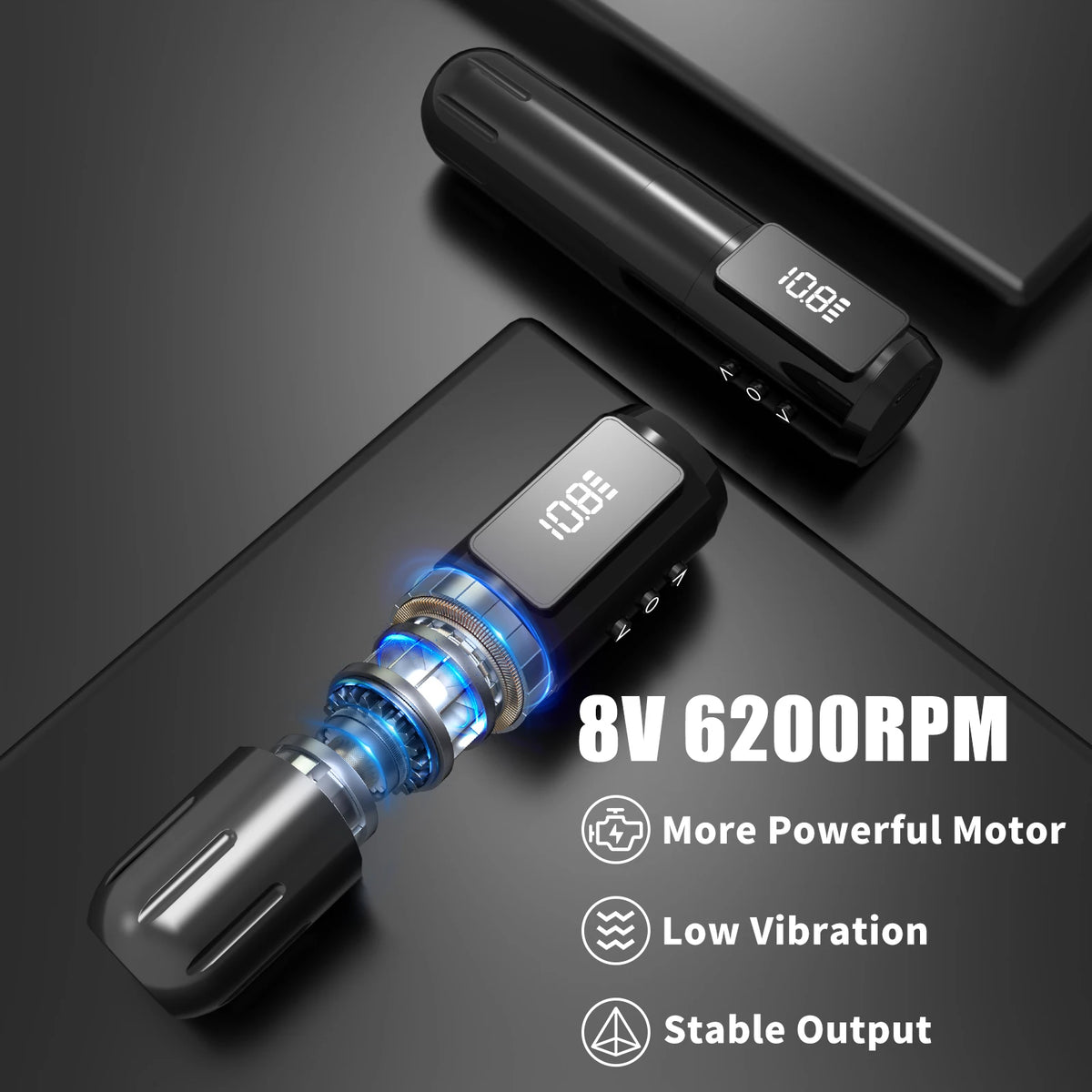YILONG Wireless Tattoo Gun Kit With 1600MAH Power and LED Screen 3.5MM Stroke Rotary Tattoo Machine Pen Set for Tattoo Beginners