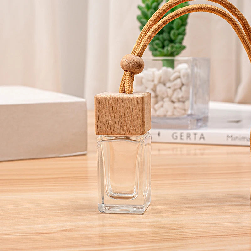 1PC Dyed Square Cap Black Cap Empty Bottle Car Essential Oil Diffuser Fragrance Air Freshener Scent Perfume Bottle Ornament
