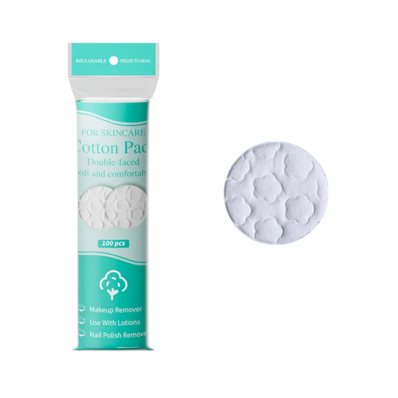 Makeup Remover Cotton Pads Disposable Soft Rounds Dual-Sided Breathable Facial Cleansing for Daily Use & Nail Polish Remover