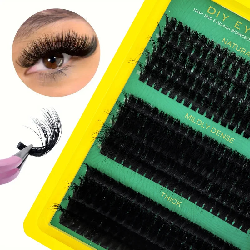 60D80D100D Thick False Eyelashes with Mixed Length, D Curl Cat-Eye Style for a Fluffy And Dramatic Look Suitable for Beginners