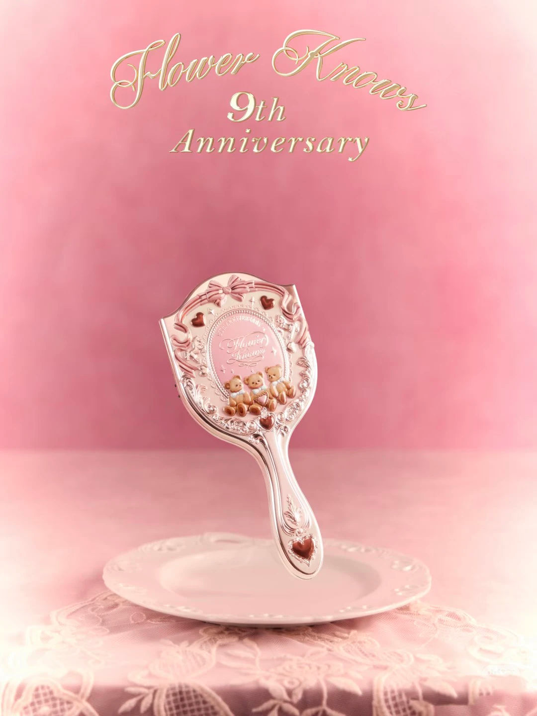 Flower Knows 9th Anniversary Brushes Paddle Hair Brushes Air Cushion Hair Comb 17*8cm Flowerknows Brush Holder