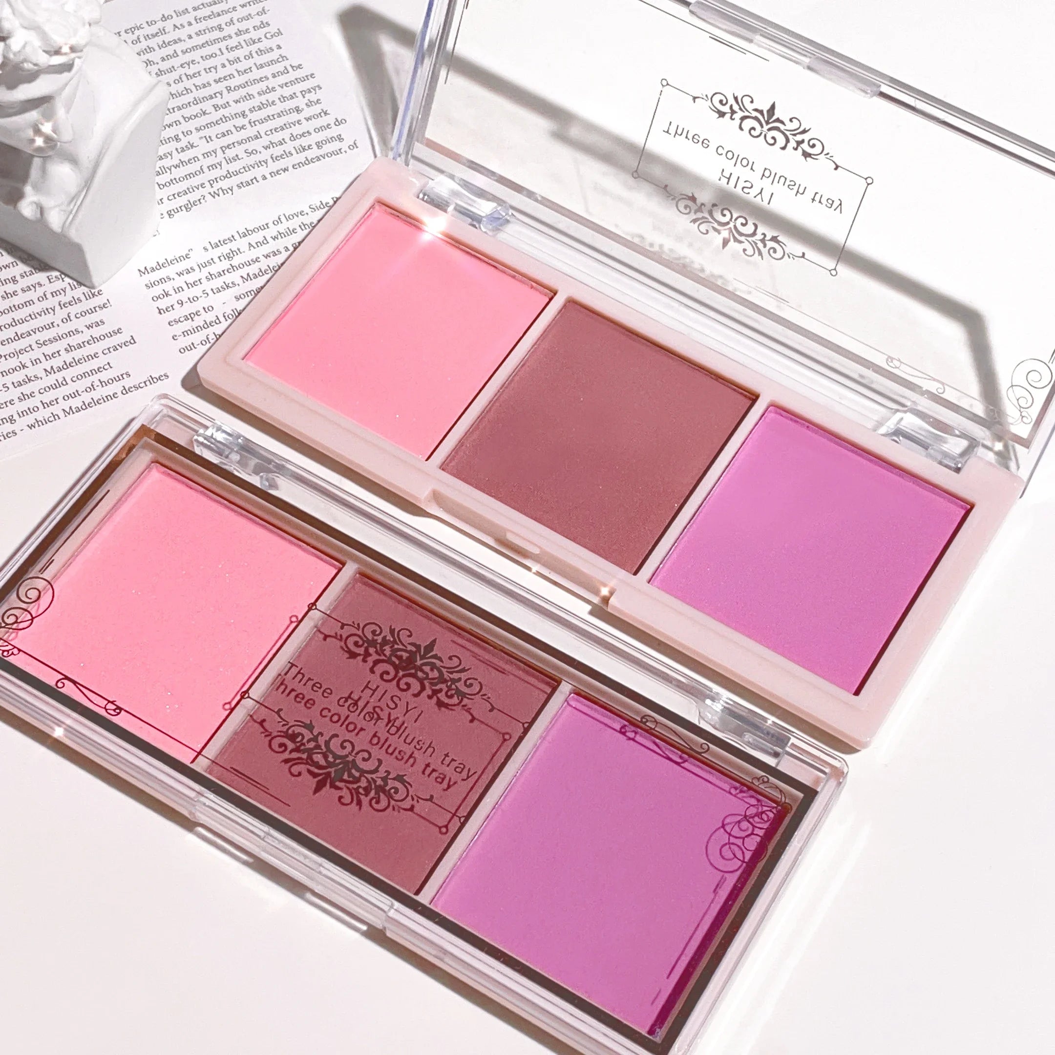 3-Color Cheek Red Plate Nude Makeup Natural Matte Milk Tea Orange Eye Shadow Makeup Lasting High Color Rendering Invisible