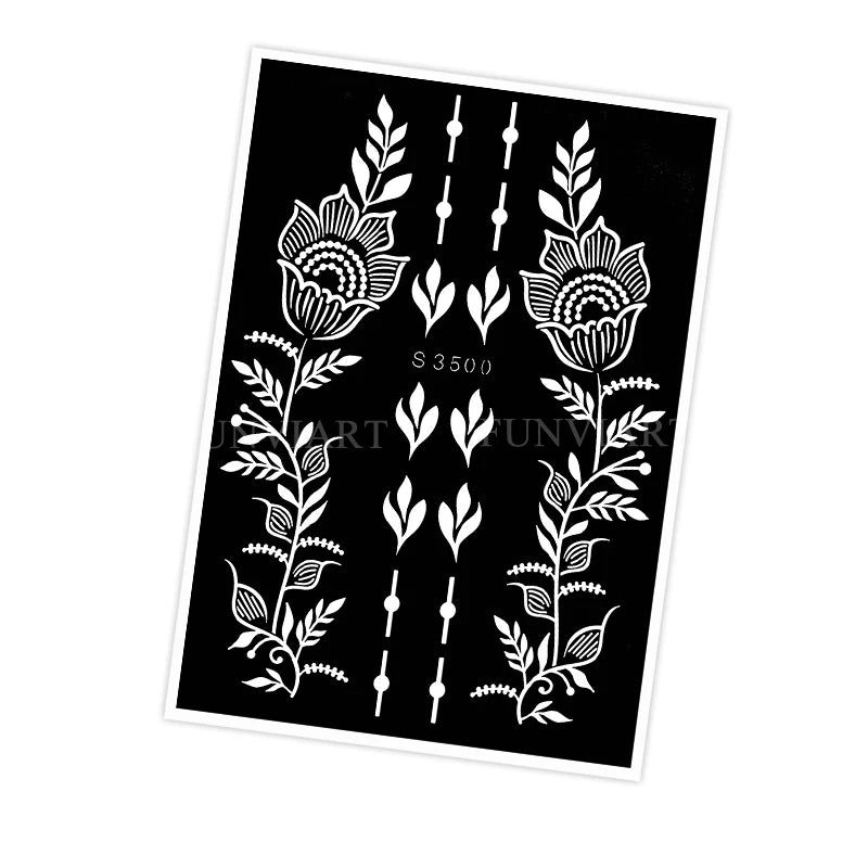Reusable Stencil for Henna Flower Mehndi Design Tattoo Template for Women Henna Tattoo Stencil for Hand Foot Body Painting