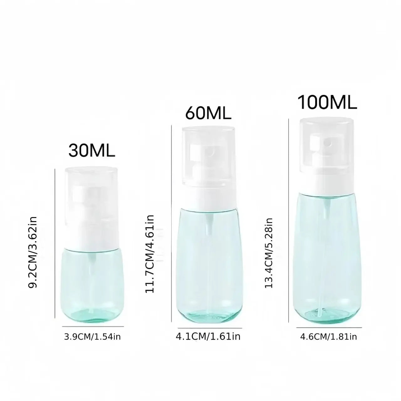 2/4PCS Refillable Spray Bottles 30/60/80ml Alcohol Atomizer Mini Fine Mist Liquid Containers Skin Care Makeup Travel Accessorie