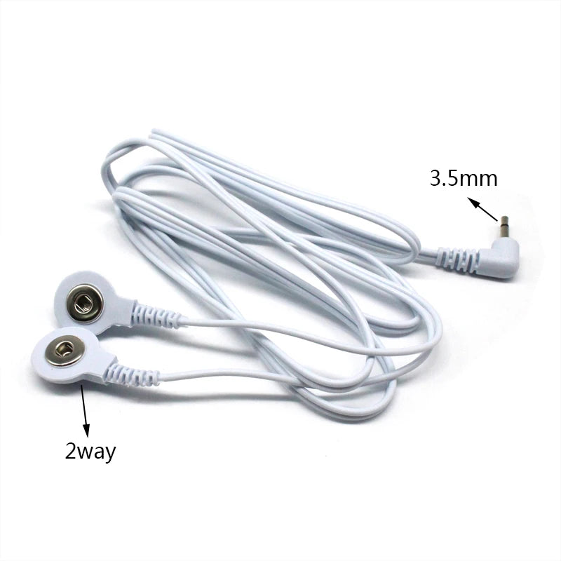 2 Way+4-Way Machine Massager Button Cable Electrode Pads Standard Connection Massage for TENS Unit Lead Wires Cables