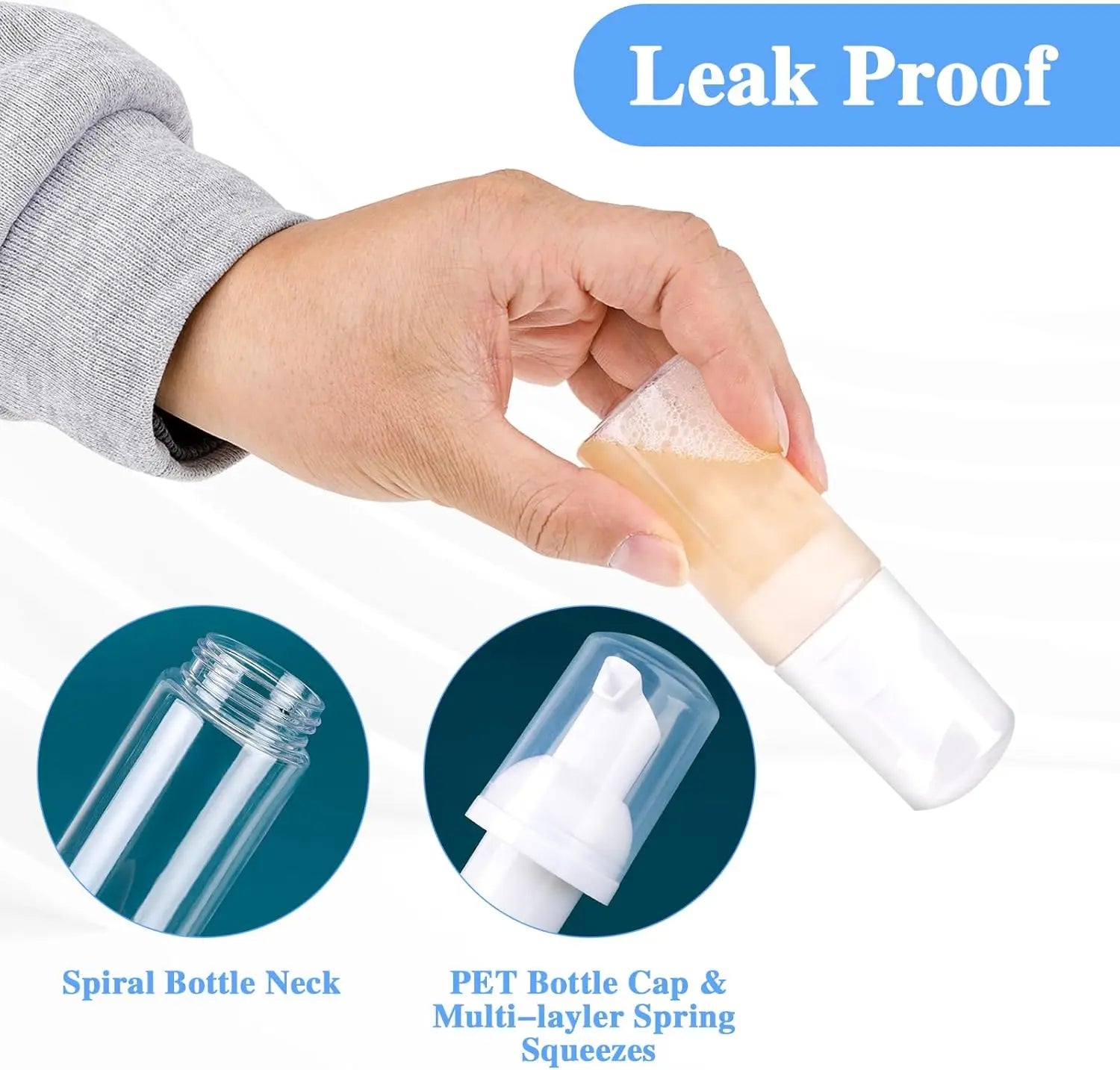 2Pcs 30ml 50ml 60ml 100ml Plastic Foam Pump Bottle Empty Face Eyelashes Cosmetic Bottle Cleaner Soap Dispenser Foam Bottle
