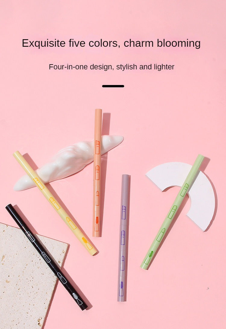 4 IN 1 Multifunctional Makeup Brushes Set Makeup Gadget Detachable Lip Eyeshadow Brush Sponge Eyeshadow Brush for Home Travel